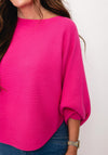 D.E.C.K By Decollage One Size Ribbed Sweater, Fuchsia Pink