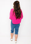 D.E.C.K By Decollage One Size Ribbed Sweater, Fuchsia Pink