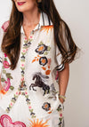 D.e.c.k by Decollage One Size Printed Blouse, Cream