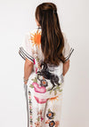 D.e.c.k by Decollage One Size Printed Blouse, Cream
