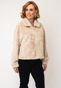 DECOLLAGE FAUX FUR JACKET