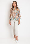 D.E.C.K By Decollage Floral Print Tunic Top, Camel