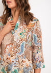 D.E.C.K By Decollage Floral Print Tunic Top, Camel