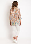D.E.C.K By Decollage Floral Print Tunic Top, Camel
