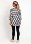 D.E.C.K By Decollage Ornate Print Tunic Top, Navy