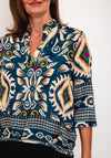 D.E.C.K By Decollage Floral Print Tunic Top, Teal