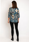 D.E.C.K By Decollage Floral Print Tunic Top, Teal