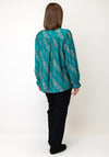 d.e.c.k By Decollage Floral Print Blouse, Teal Multi