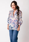 d.e.c.k by Decollage Floral Animal Print Blouse, Blue Multi