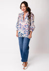 d.e.c.k by Decollage Floral Animal Print Blouse, Blue Multi