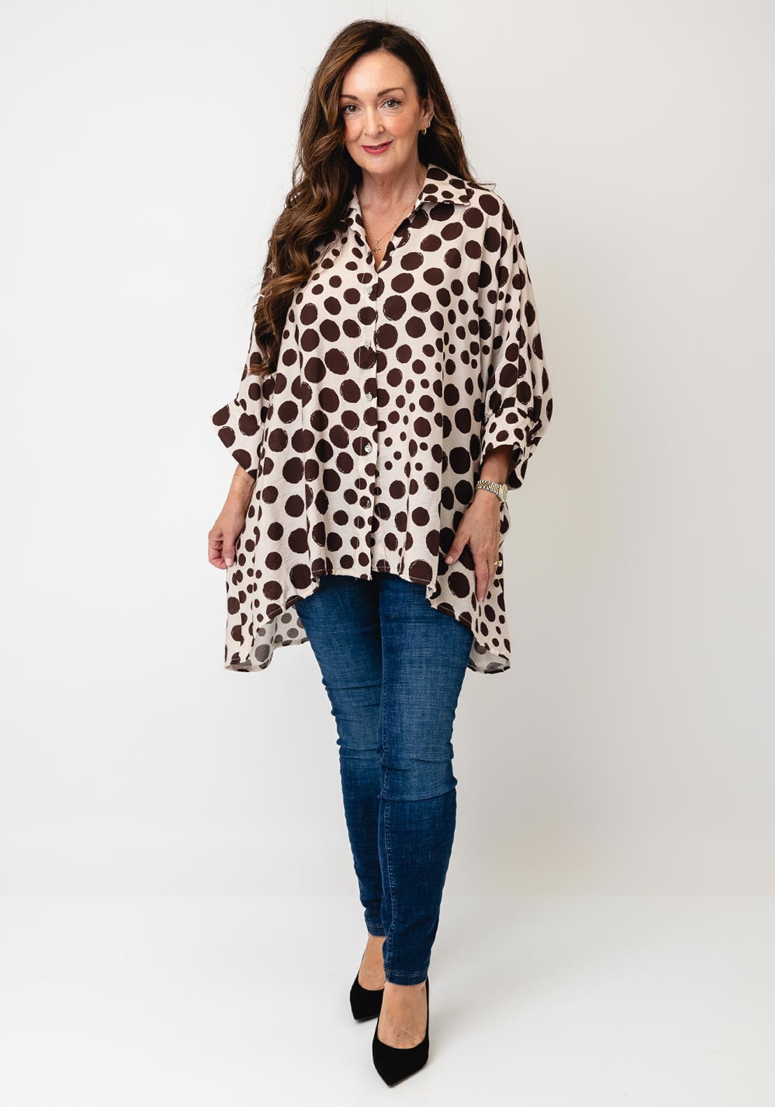 DECOLLAGE DECK OVERSIZED BLOUSE