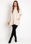 D.E.C.K By Decollage Button Detail One Size Knitted Sweater, Beige