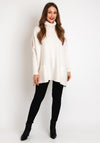 D.E.C.K By Decollage Button Detail One Size Knitted Sweater, Cream