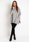 D.E.C.K By Decollage One Size Button Detail Knitted Sweater, Grey