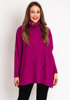 D.E.C.K By Decollage One Size Button Detail Knitted Sweater, Magenta