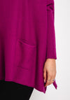 D.E.C.K By Decollage One Size Button Detail Knitted Sweater, Magenta