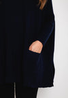D.E.C.K By Decollage One Size Button Detail Knitted Sweater, Navy