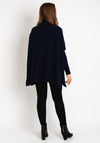 D.E.C.K By Decollage One Size Button Detail Knitted Sweater, Navy
