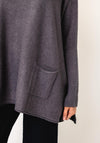 d.e.c.k By Decollage One Size Button Detail Knitted Sweater, Slate Grey