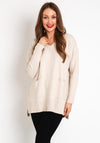 D.E.C.K By Decollage One Size Pocket Detail Knit Sweater, Beige