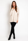 D.E.C.K By Decollage One Size Pocket Detail Knit Sweater, Beige