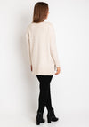 D.E.C.K By Decollage One Size Pocket Detail Knit Sweater, Beige