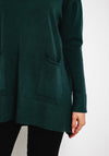 D.E.C.K By Decollage One Size Pocket Detail Knit Sweater, Green