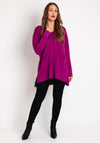 D.E.C.K By Decollage One Size Pocket Detail Knit Sweater, Magenta