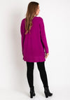 D.E.C.K By Decollage One Size Pocket Detail Knit Sweater, Magenta