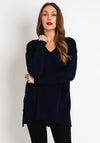D.E.C.K By Decollage One Size Pocket Detail Knit Sweater, Navy