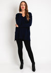 D.E.C.K By Decollage One Size Pocket Detail Knit Sweater, Navy