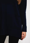 D.E.C.K By Decollage One Size Pocket Detail Knit Sweater, Navy