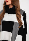 D.E.C.K By Decollage One Size Colour Block Roll Knit Sweater, Black