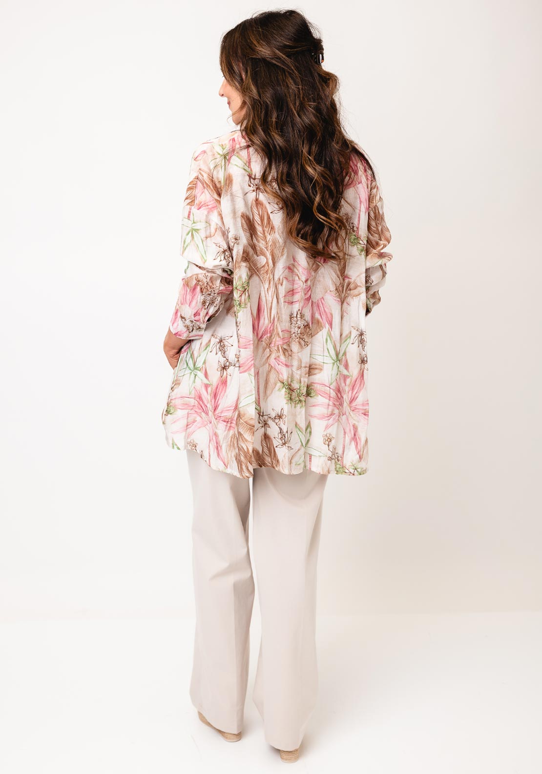 d.e.c.k by Decollage One Size Floral Shirt, Beige