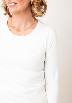 d.e.c.k by Decollage Jersey Fitted Top, Off White