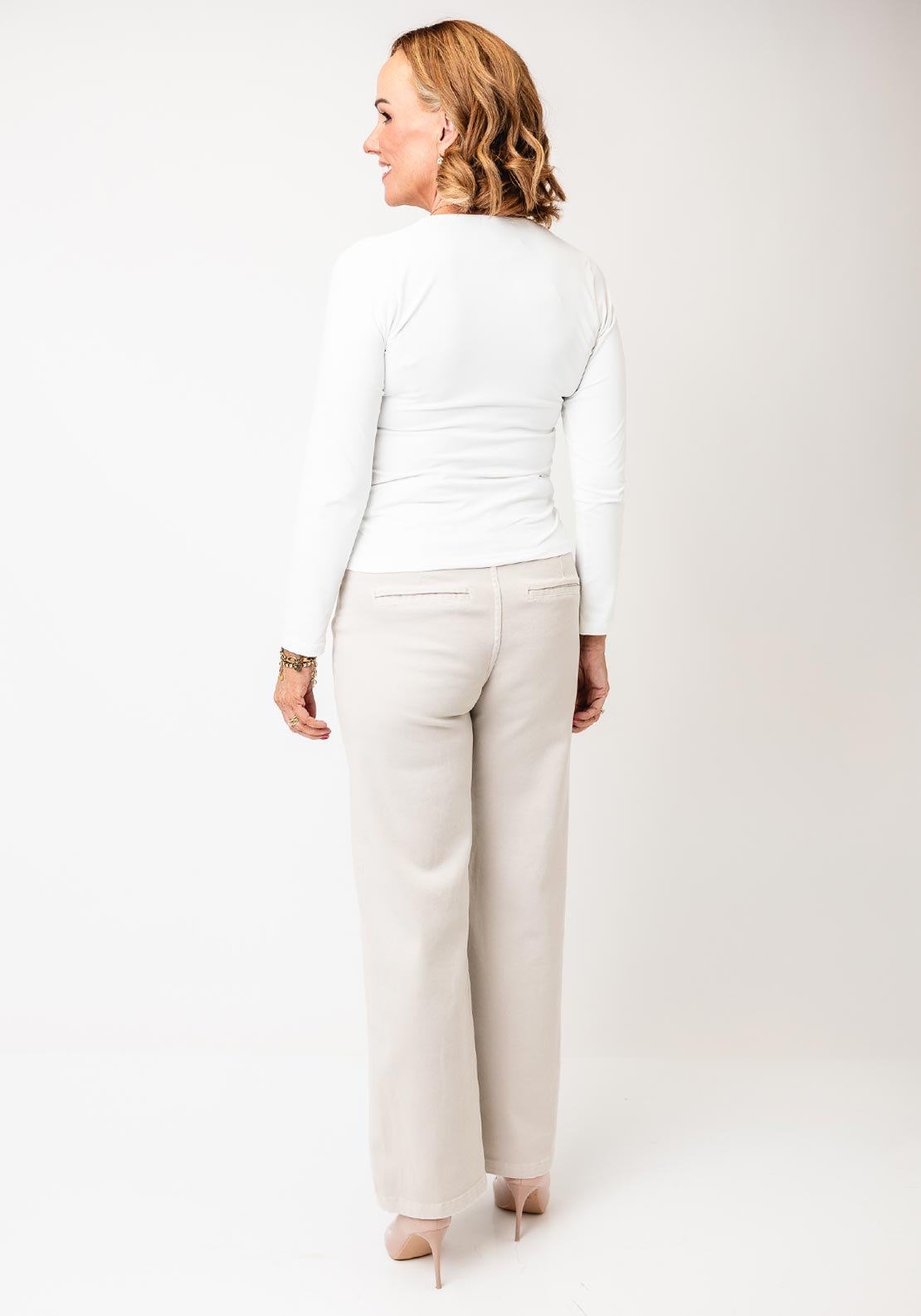 d.e.c.k by Decollage Jersey Fitted Top, Off White