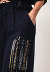 d.e.c.k by Decollage One Sized Linen Trousers, Navy