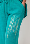 d.e.c.k by Decollage One Sized Linen Trousers, Turquoise