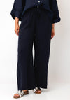 d.e.c.k by Decollage One Sized Linen Trousers, Navy