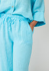 D.e.c.k by Decollage One Size Linen Trousers, Turquoise Blue