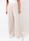d.e.c.k By Decollage Casual With Stripe Wide Leg Trousers, Beige