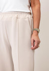 d.e.c.k By Decollage Casual With Stripe Wide Leg Trousers, Beige