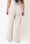 d.e.c.k By Decollage Casual With Stripe Wide Leg Trousers, Beige