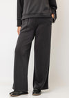 d.e.c.k By Decollage Striped Wide Leg Trousers, Charcoal Grey