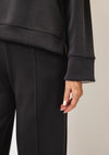 d.e.c.k By Decollage Striped Wide Leg Trousers, Charcoal Grey