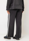 d.e.c.k By Decollage Striped Wide Leg Trousers, Charcoal Grey