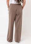 d.e.c.k By Decollage Casual With Stripe Wide Leg Trousers, Taupe