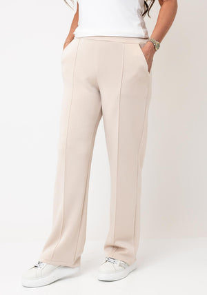 d.e.c.k. By Decollage Basic Straight Leg Trousers, Beige