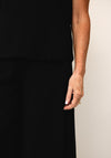 d.e.c.k By Decollage Elasticated Cropped Flared Trousers, Black