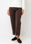 d.e.c.k By Decollage Wide Leg High Waisted Trousers, Chocolate Brown